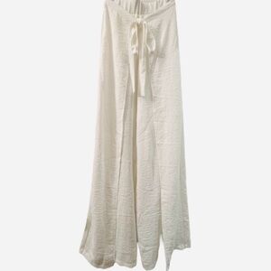 Zara White Tie Front Wide-Leg Pants - NWOT